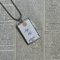 Little Prince, original illustrations from vintage book, up-cycled to soldered glass pendant