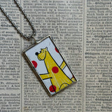 Put me in the Zoo, original illustrations from vintage book, up-cycled to soldered glass pendant