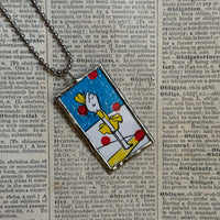 Put me in the Zoo, original illustrations from vintage book, up-cycled to soldered glass pendant