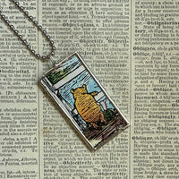 Winnie the Pooh childrens' book illustrations up-cycled to hand-soldered glass pendant