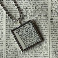Toad, vintage 1930s dictionary illustration, up-cycled to hand-soldered glass pendant