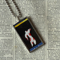 Henri Matisse, Jazz paper cut outs, upcycled to soldered glass pendant