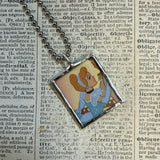 Cinderella, vintage illustrations, up-cycled to soldered glass pendant