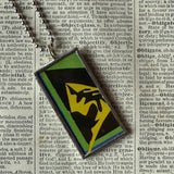 Henri Matisse, Jazz paper cut outs, upcycled to soldered glass pendant