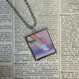 Cinderella, vintage illustrations, up-cycled to soldered glass pendant