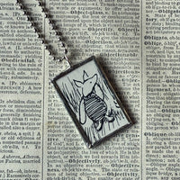 Winnie the Pooh childrens' book illustrations up-cycled to hand-soldered glass pendant