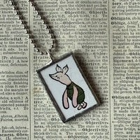 Winnie the Pooh childrens' book illustrations up-cycled to hand-soldered glass pendant