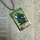 Bambi, Thumper, original illustrations from vintage book, up-cycled to soldered glass pendant