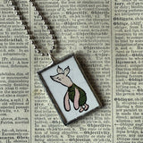 Winnie the Pooh childrens' book illustrations up-cycled to hand-soldered glass pendant