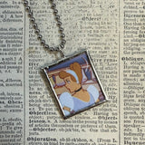 Cinderella, vintage illustrations, up-cycled to soldered glass pendant