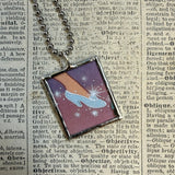 Cinderella, vintage illustrations, up-cycled to soldered glass pendant
