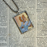 Cinderella, vintage illustrations, up-cycled to soldered glass pendant