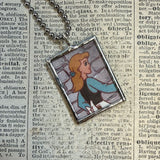 Cinderella, vintage illustrations, up-cycled to soldered glass pendant