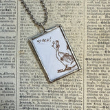 Make Way for Ducklings, vintage children's book illustrations, up-cycled to soldered glass pendant