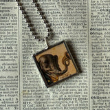 Elephant, vintage illustrations upcycled to hand-soldered glass pendant with choice of necklace, bookmark or keychain