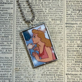 Cinderella, vintage illustrations, up-cycled to soldered glass pendant