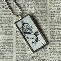 Lion, Giraffe, vintage illustrations upcycled to hand-soldered glass pendant with choice of necklace, bookmark or keychain