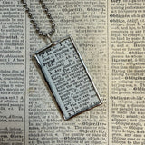 Poppy vintage botanical dictionary illustration, upcycled to soldered glass pendant