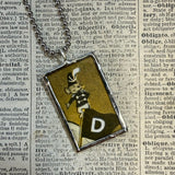 Dumbo, vintage illustrations, up-cycled to soldered glass pendant