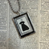 Gorey Cats vintage book illustrations, hand-soldered glass pendant