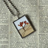 Little Prince, original illustrations from vintage book, up-cycled to soldered glass pendant