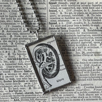 Anatomical Heart vintage 1930s book illustrations up-cycled to soldered glass pendant