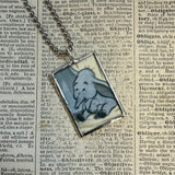 Dumbo, vintage illustrations, up-cycled to soldered glass pendant