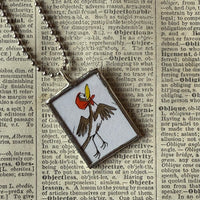 Are You My Mother? vintage children's book illustrations, up-cycled to soldered glass pendant