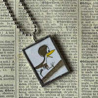 Are You My Mother? vintage children's book illustrations, up-cycled to soldered glass pendant