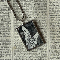 Demons, devils, vintage children's book illustration up-cycled to soldered glass pendant
