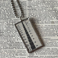 1 Typography ABCs vintage botanical dictionary illustration, up-cycled to soldered glass pendant