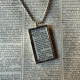 Camellia flower, vintage botanical dictionary illustration, upcycled to soldered glass pendant