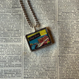 Vintage San Francisco Downtown and Cliff House illustrations, upcycled hand soldered glass pendant