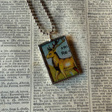 Deer, vintage matchbook illustrations, up-cycled to soldered glass pendant