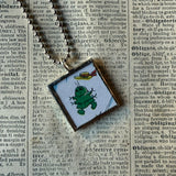 Maniac bug, vintage chidlren's book illustrations, up-cycled to soldered glass pendant