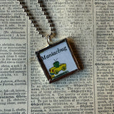 Maniac bug, vintage chidlren's book illustrations, up-cycled to soldered glass pendant