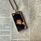 James Tissot, Winter's Walk, upcycled to hand soldered glass pendant