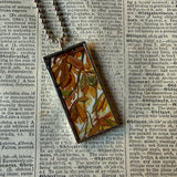 James Tissot, Winter's Walk, upcycled to hand soldered glass pendant