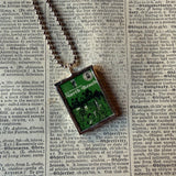 Vintage San Francisco Cable Car and Coit Tower illustrations, upcycled hand soldered glass pendant (Copy)