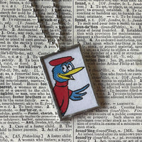 1 Birds in hats, vintage Dr. Seuss children's book illustrations, up-cycled to soldered glass pendant