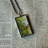 Dandelion, vintage illustrations up-cycled to soldered glass pendant