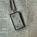 Dandelion, vintage illustrations up-cycled to soldered glass pendant