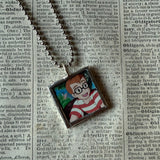 Kiki's Delivery Service, Miyazaki animation stills / movie poster up-cycled to soldered glass pendant