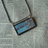San Francisco vintage maps, upcycled to hand-soldered glass pendant