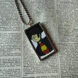 Beatles Yellow Submarine vintage album cover images, upcycled hand soldered glass pendant