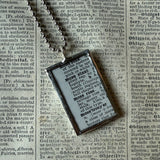Moss Rose vintage botanical dictionary illustration, upcycled to soldered glass pendant (Copy)