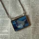 Totoro, Miyazaki animation stills / movie poster up-cycled to soldered glass pendant