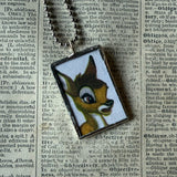 Bambi, original illustrations from vintage book, up-cycled to soldered glass pendant