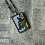 Bambi, original illustrations from vintage book, up-cycled to soldered glass pendant