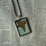 Little birds, vintage 1930s children's book illustrations upcycled to soldered glass pendant